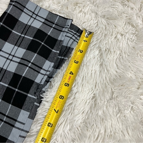 Princess Polly Split Checkered Flare Leg Pants Blue & Black Size 4 - Picture 8 of 11